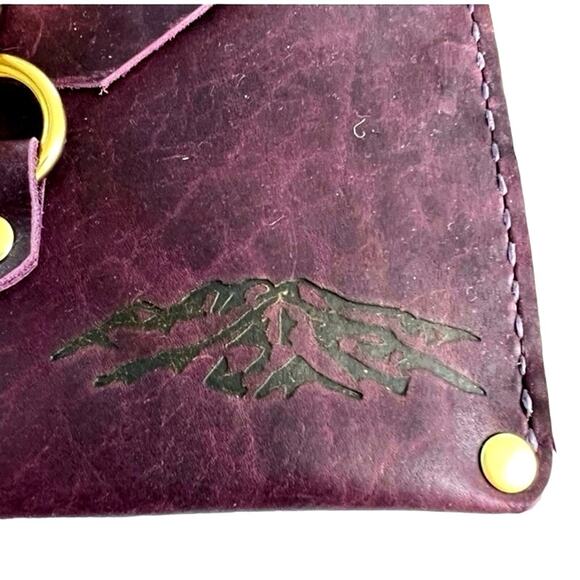 Artisan handmade women’s wine purple clutch bag handbag - Picture 3 of 4